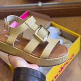 Sandália Moleca Napa Tresse Detalhe Dourado