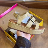 Sandália Moleca Napa Tresse Detalhe Dourado