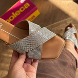 Sandália Moleca Rasteirinha Tiras Cruzadas