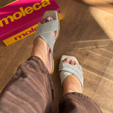 Sandália Moleca Rasteirinha Tiras Cruzadas